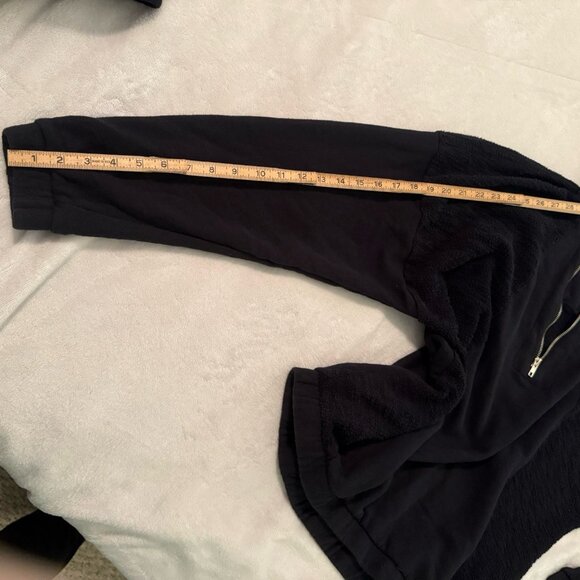 Glyder Complex Quarter Zip Black Pullover Boxy Terry Sweater Women’s XL - Picture 7 of 8